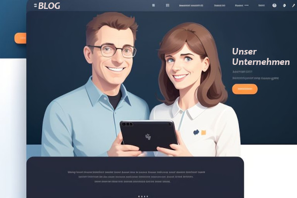 Grafik: Screenshot Webseite mit zwei Personen